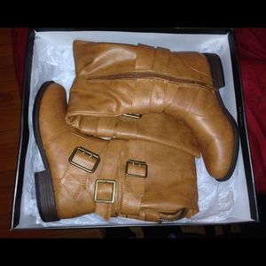 Chestnut knee high boots