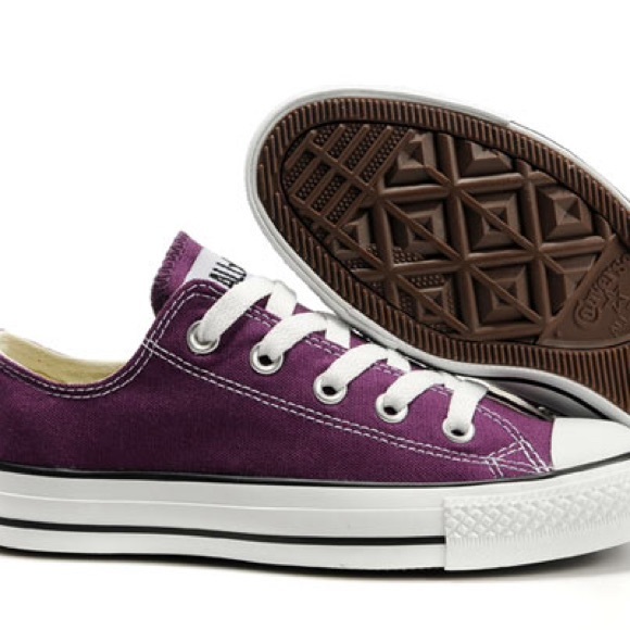 converse dark purple low tops