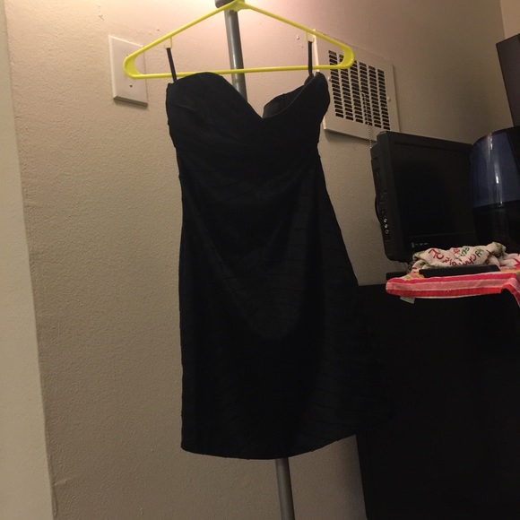 Bebe black satin cocktail dress