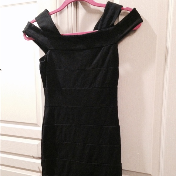 H&M black bodycon bandage dress, size 4