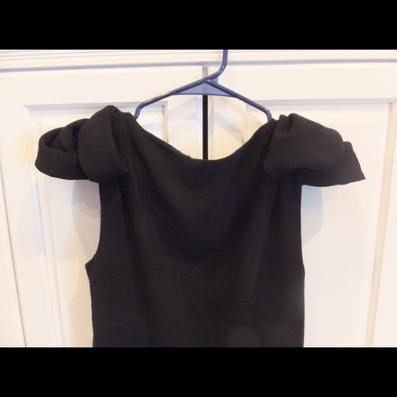 LOFT black chic dress w/ shoulder details - Picture 3 of 4