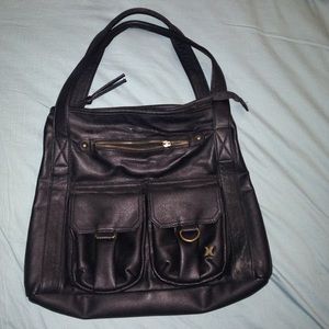 Black leather Hurley purse