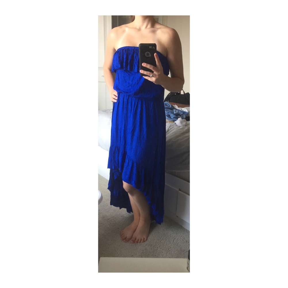 Royal Blue High-Low Dress - Picture 2 of 2