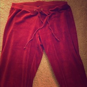 MODA INTERNATIONAL velour lounge pants - Maroon