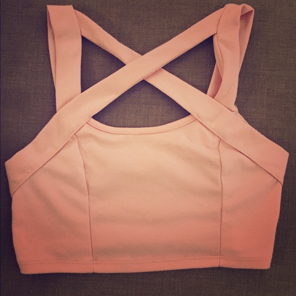 Tobi Crossing Crop Top in Baby Pink - Picture 1 of 3