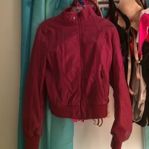 Magenta leather jacket: Rome Italy
