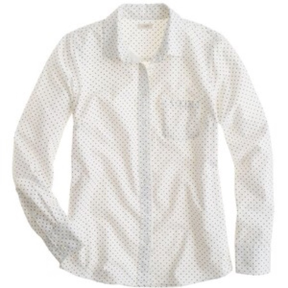 J. Crew black and white polka dot button up