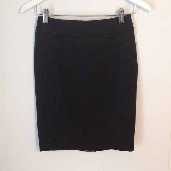 LOFT Charcoal Grey 00P Curvy Pencil Skirt - Picture 3 of 5