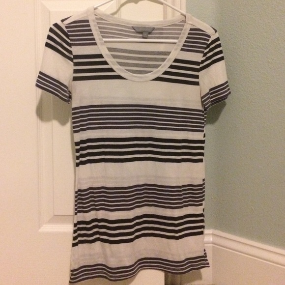 Gray, Black, and White Striped T-Shirt - Picture 1 of 2