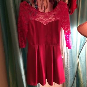 Heart lace open back Valentine's Day dress