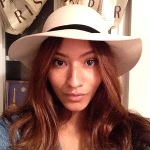 Cream Wide Brim floppy hat