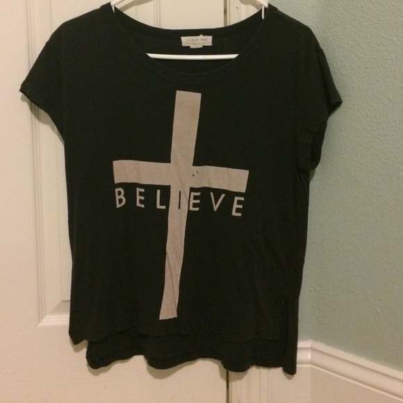 Gray "Believe" T-Shirt - Picture 1 of 2
