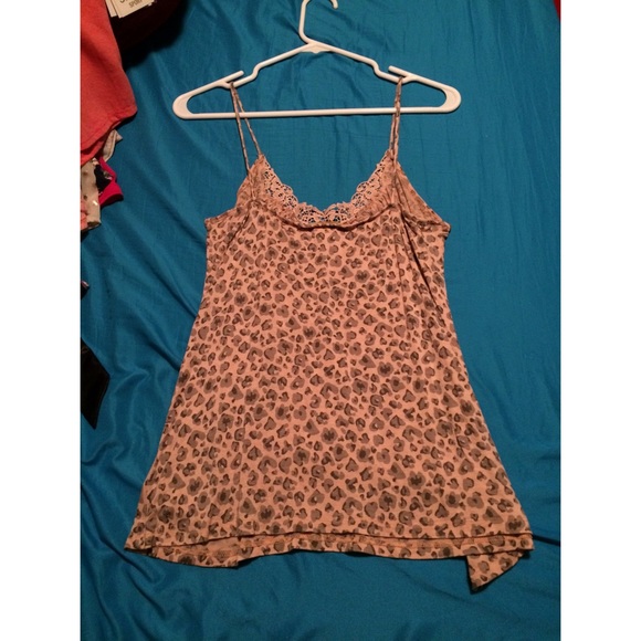 BUNDLED Pink and gray lace leopard print tank - Picture 2 of 2