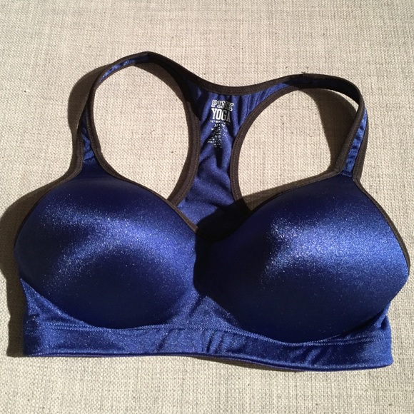 PINK blue  workout bra