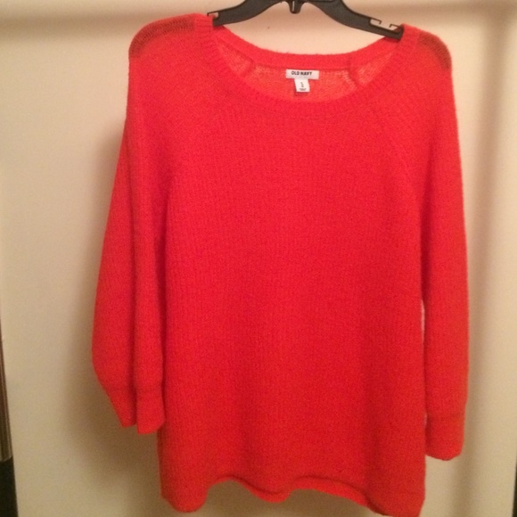OLD NAVY BRIGHT ORANGE KNIT SWEATER XL