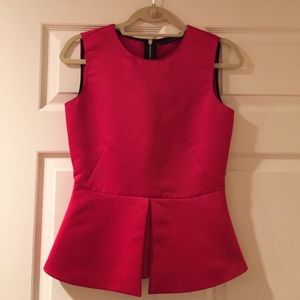 Zara Red Peplum Top