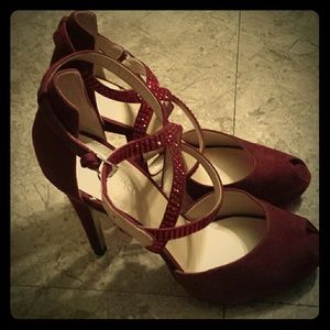 Nine West Red Suede Heels