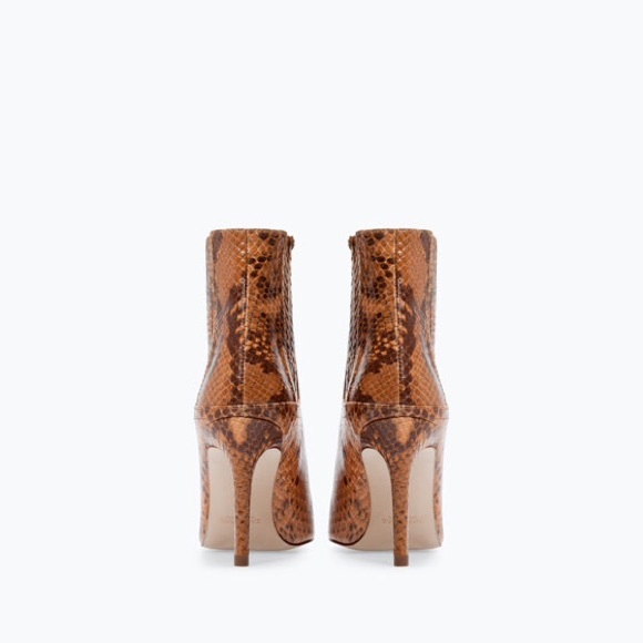 🛍SOLD🛍 Zara High Heeled Printed Leather Booties - Picture 2 of 5