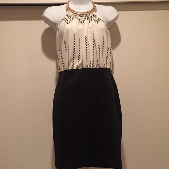 Black and white cocktail dress