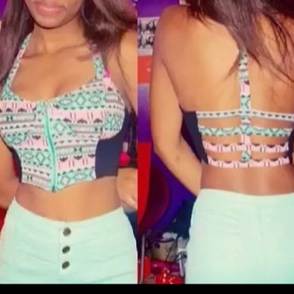 Caged back Crop Top