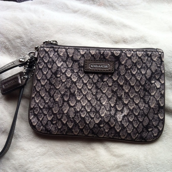 Coach Handbags - Coach snakeskin print wristlet