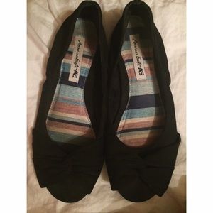 American Eagle Payless Black Ballet Flats w/ Bow