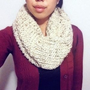 Hand Knit Chunky Textured Infinity Scarf