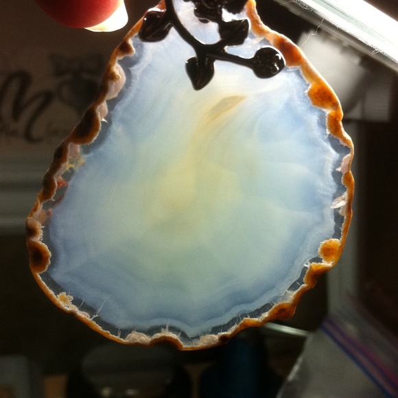 TB34. Botswana Agate slices pendant earrings❤️ - Picture 4 of 4