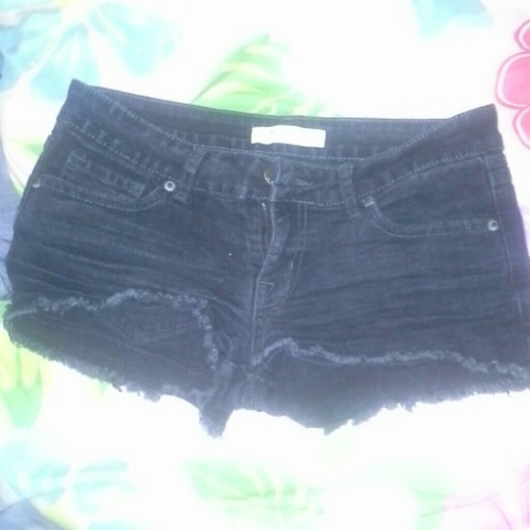 Black jean shorts