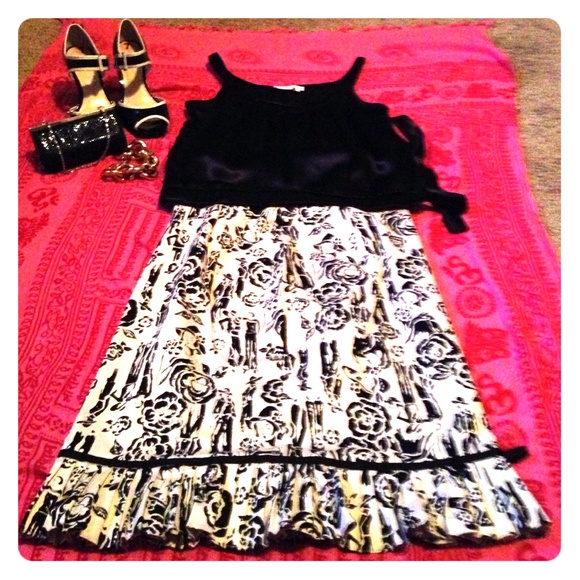 Elliot Lauren Black and white skirt - Picture 1 of 4