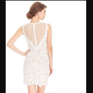 Beautiful white lace dress with illusion back