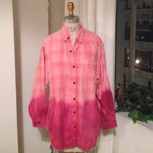 Pink Vintage Dip Dyed Flannel