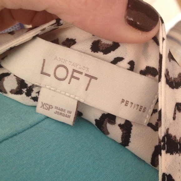 LOFT Almost sheer snow leopard blouse. - Picture 4 of 4