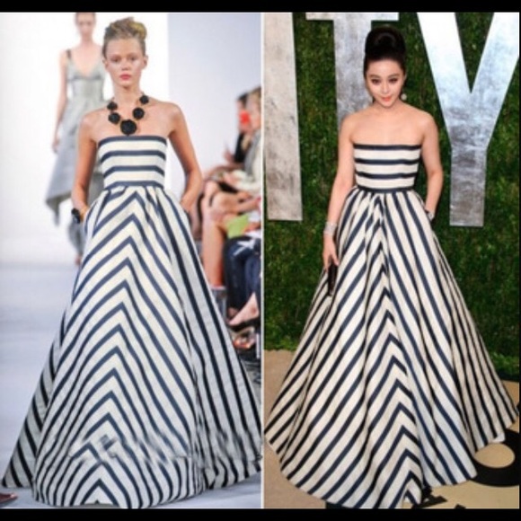 Black/White sleeveless gown