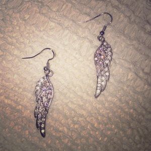 Wing rhinestone earrings