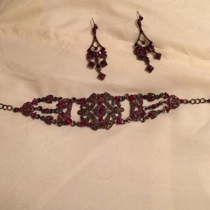 Red formal jewelry lot