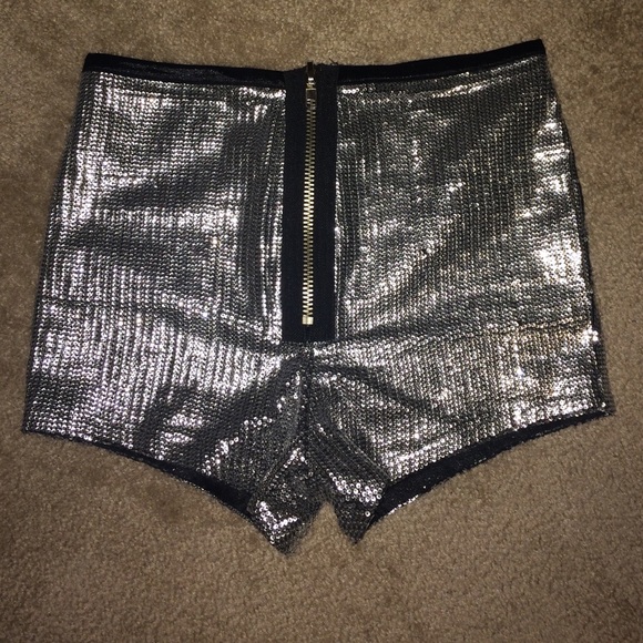 UNIF sequin zip shorts.