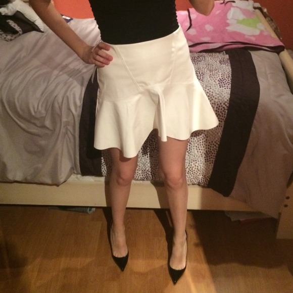 Exclusive white leather skirt brand new with tags