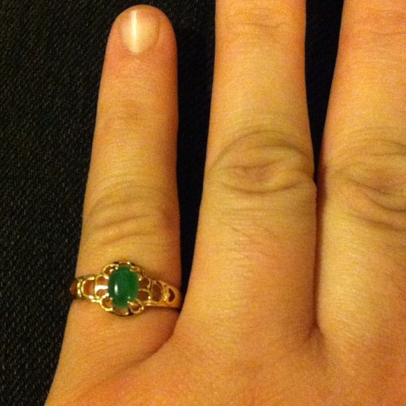 Jewelry - 🔵 Jade Ring 9k Gold Filled NWOT