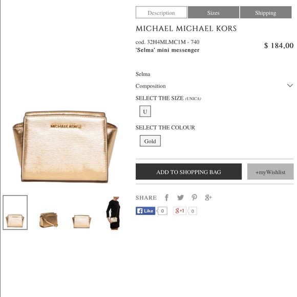 Michael kors mini Selma in gold