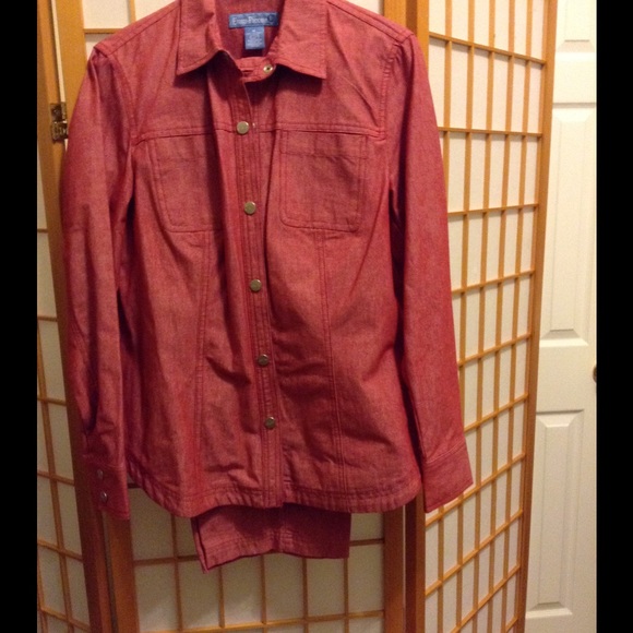 Hot! Red Denim Pant Set