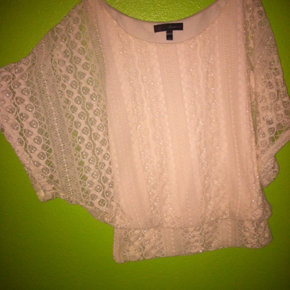 White, lacey, half-sleeve shirt from HeartSoul:)