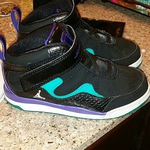 Black purple and turquoise jordans Clearance