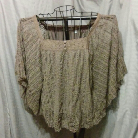 Coffee Boho Lace Top