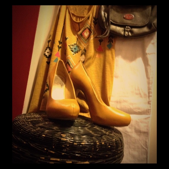 Eye Catching Deep Yellow Bakers Heels