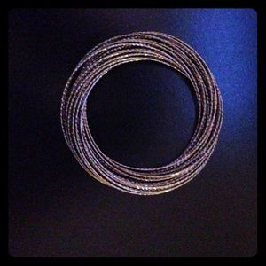 Black metallic bangle bracelets