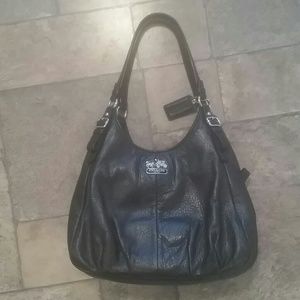 Black pebble leather coach hand  bag