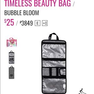 Thirty one cosmetic bag fold zipper black white