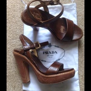 Prada brown Leather Platforms