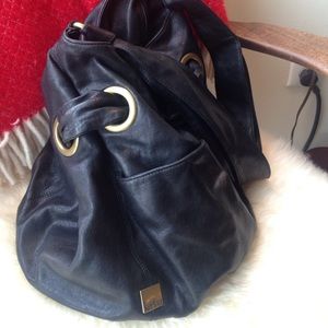 Bag/black leather/Kooba/luxurious/EUC